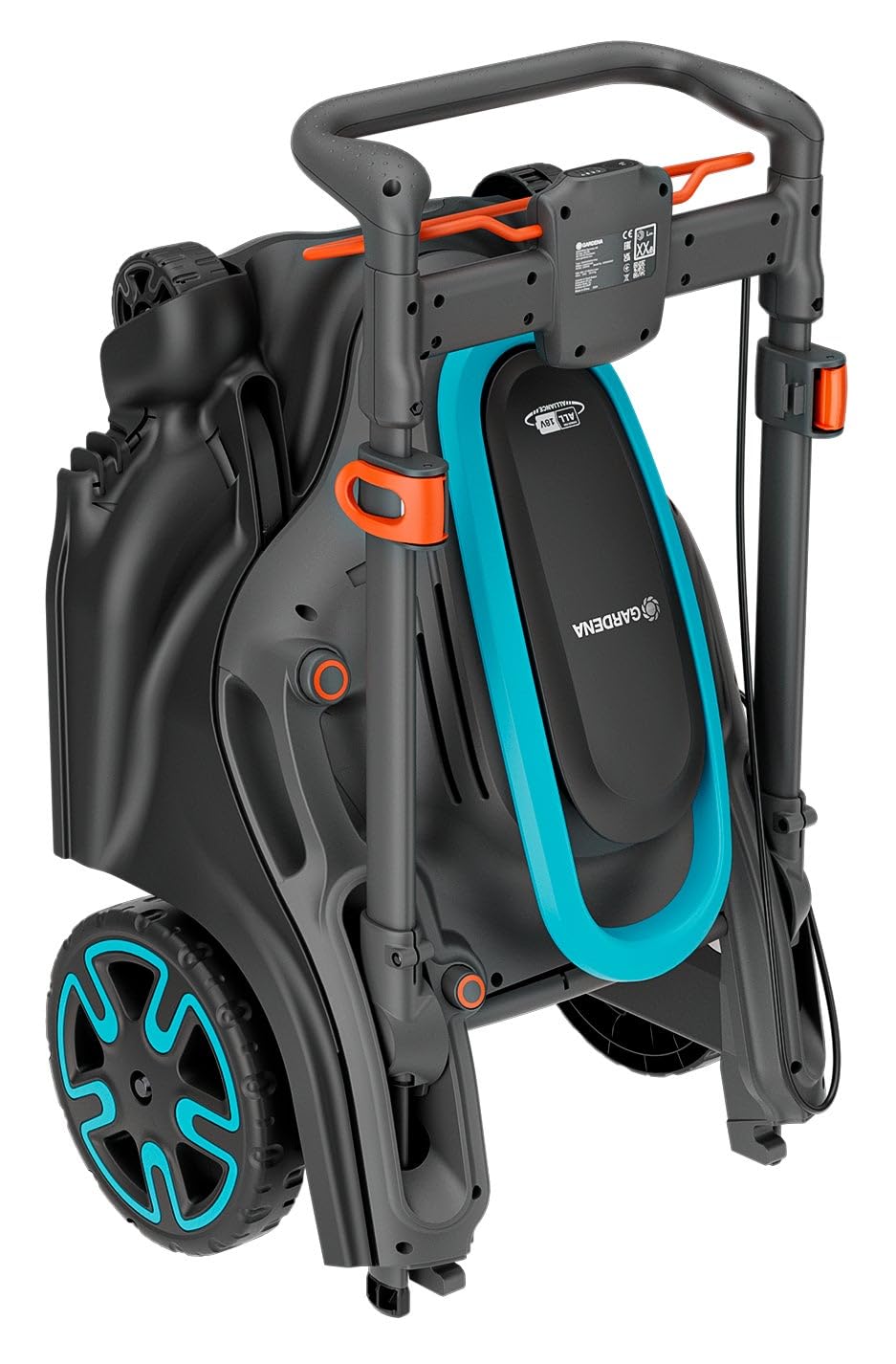 Gardena Kosiarka akumulatorowa PowerMax Duo 46/36 V, szerokość koszenia 46 cm, technologia DuoBlade, w tym akumulator POWER FOR ALL, ergonomiczna konstrukcja, wydajne koszenie trawnika (14646-65)