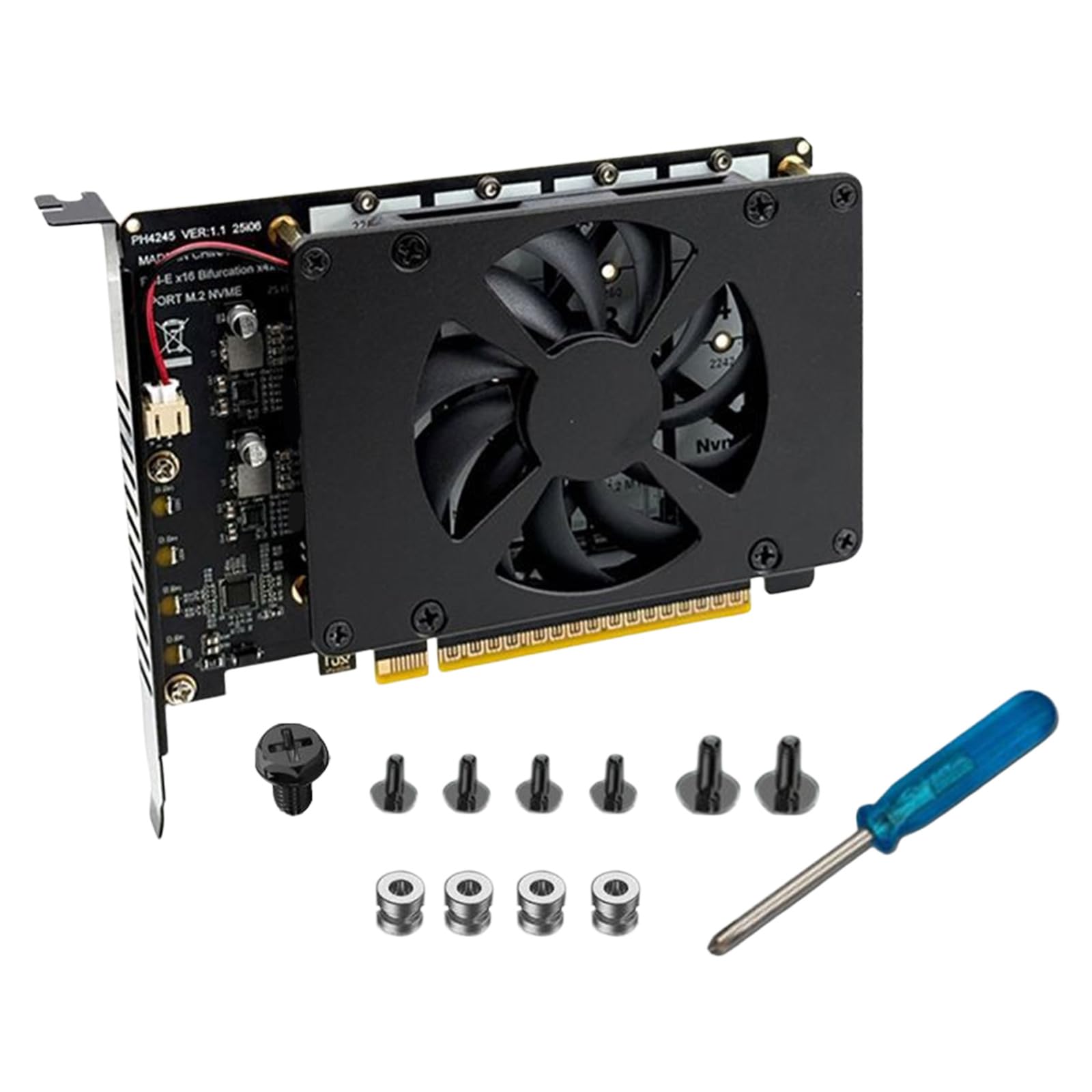 Generico Scheda espansione PCIe X16 NVMe a 4 Slot con Ventola