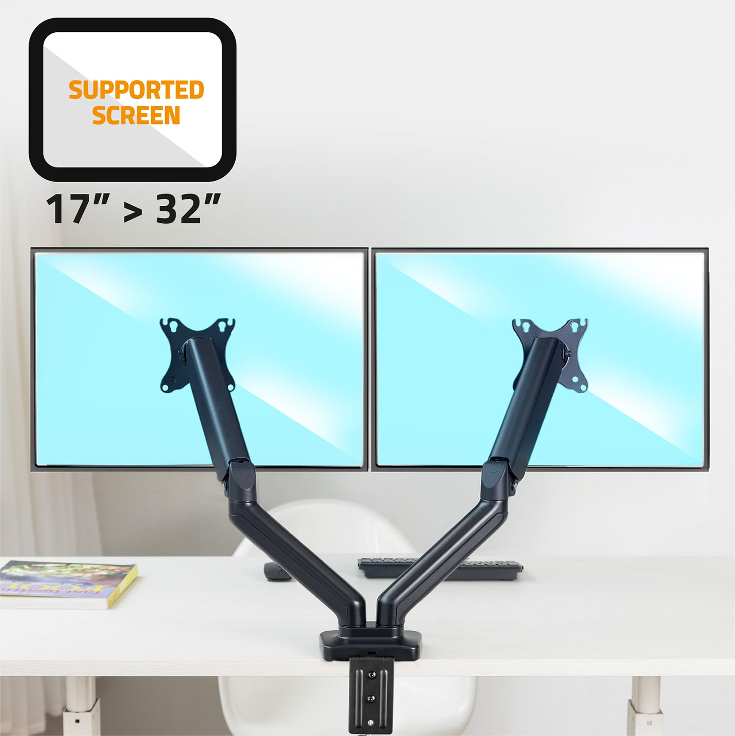 Advance Ergomount Dual Supporto per Monitor PC Standard o Curvo
