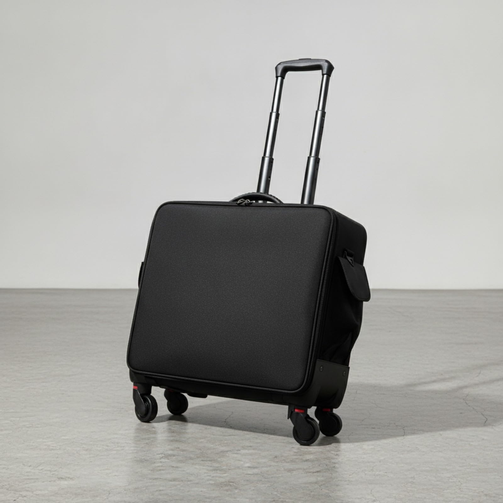 predolo Valigia Trucco con Ruote e Interno Strutturato Professionale Organizer Cosmetici Trolley con Manico Telescopico Struttura Rigida per Estetiste, Eventi, Nero Intrecciato