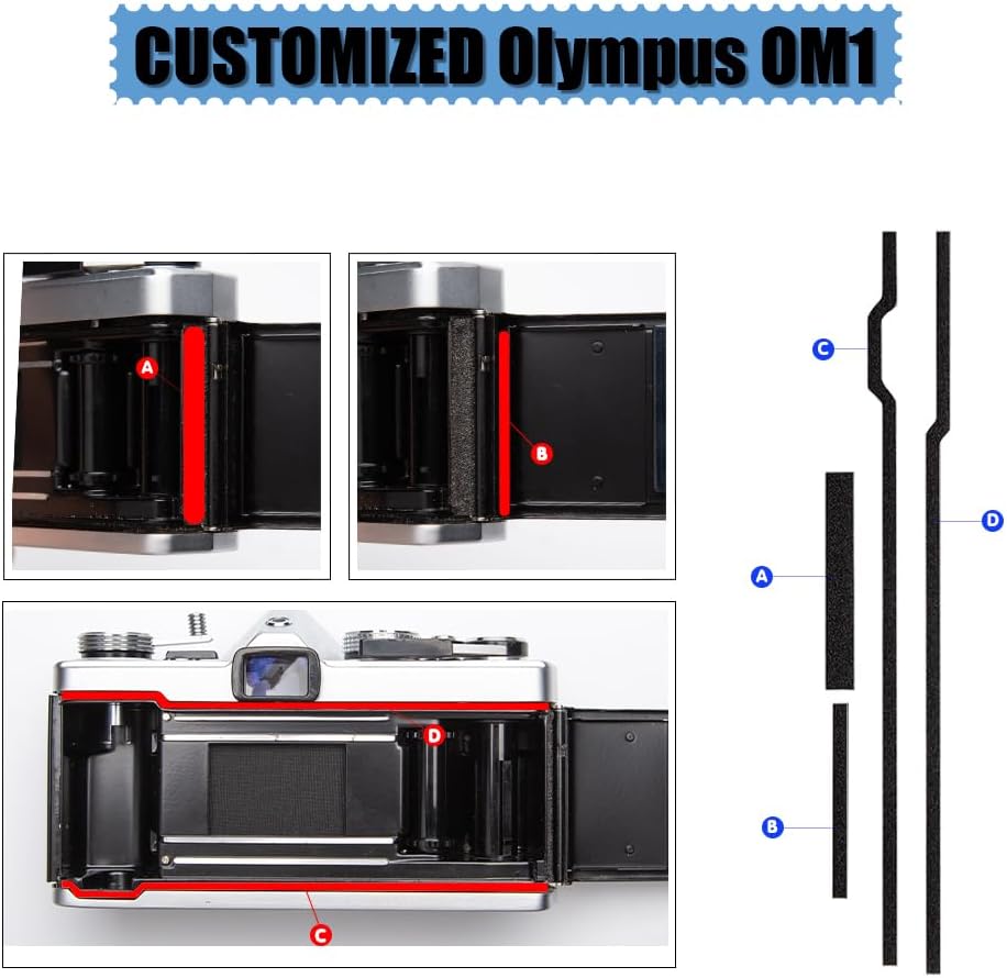Pre-Cut Self Adhesive Light Seal Foam Sponge Kits Repair for Olympus OM-1 Camera Accessories (for Olympus OM-1)