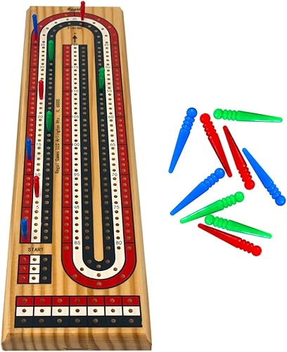 Regal Games - Tablero de cuna divertido juego de mesa familiar - Incluye tablero de madera natural 11 x 45 x 275 pulgadas 6 clavijas multicolores