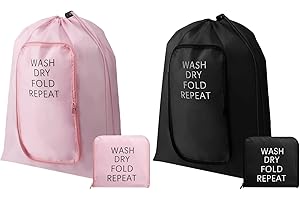 2-Pack Compact & Durable Travel Laundry Bags