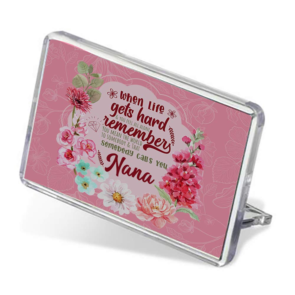 Giftme Clear You Mean The World To Somebody That Calls You Nana Mothers Day Birthday Floral Gift Fridge Magnet.