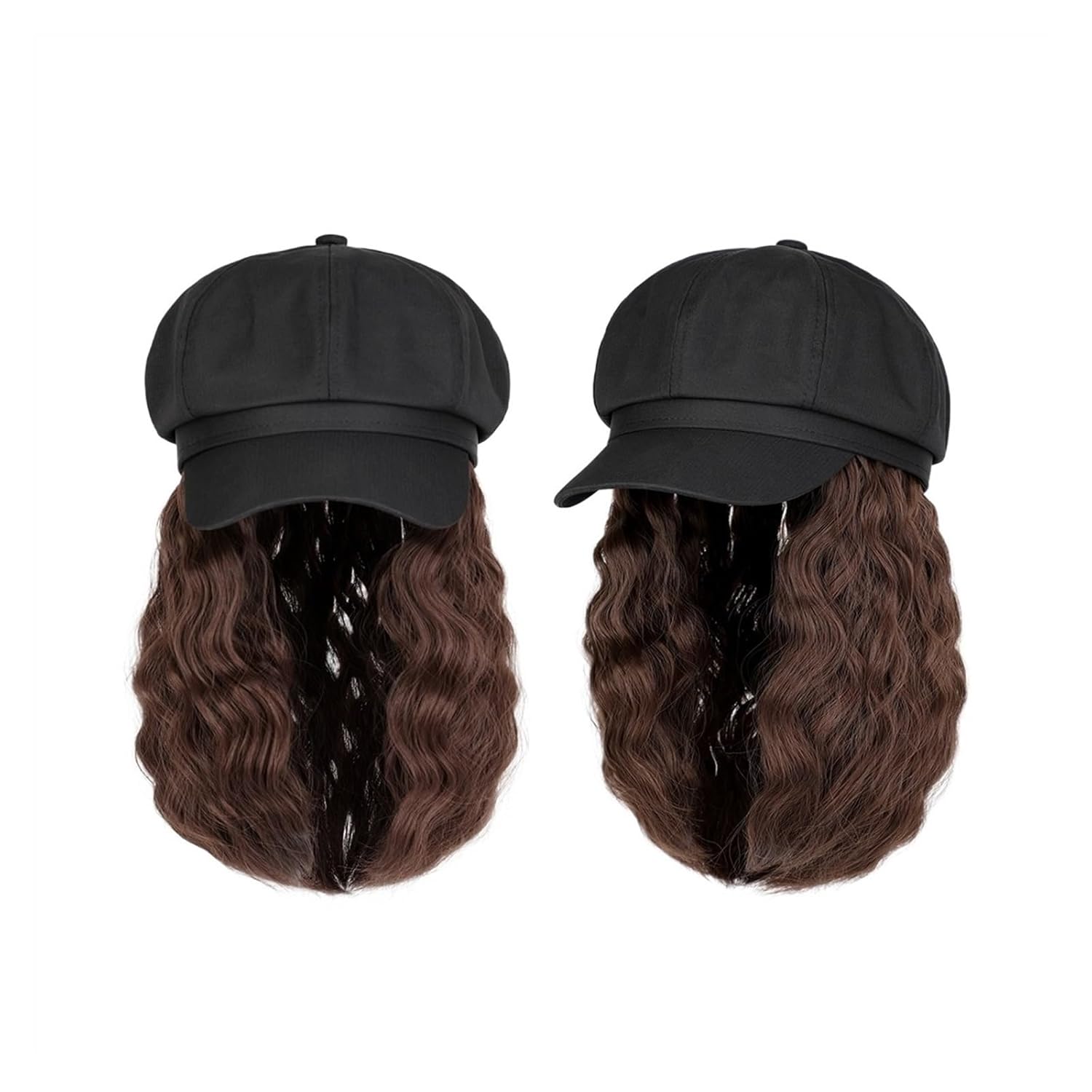CHICKEN Headband Wig Cap Wig 10 Inch Wavy Curly Synthetic Wigs Baseball Hat Wig Cap With Hair Wigs Hair Extensions Hair Wig Wig Caps For Women (Color : F844 27H88)