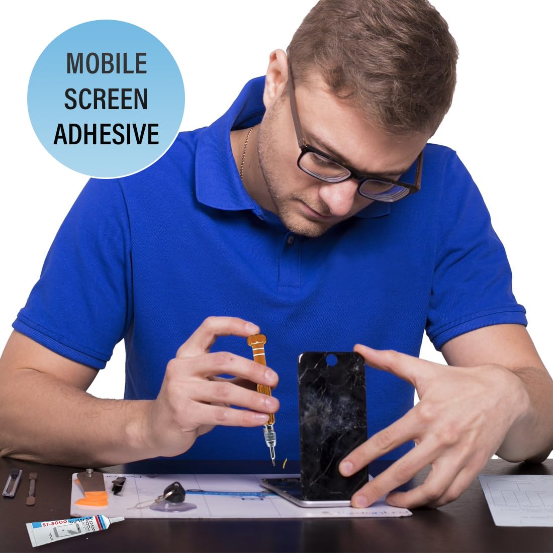 1 adesivo per display cellulare viene fornito con strumenti di riparazione adesivo multiuso per smartphone