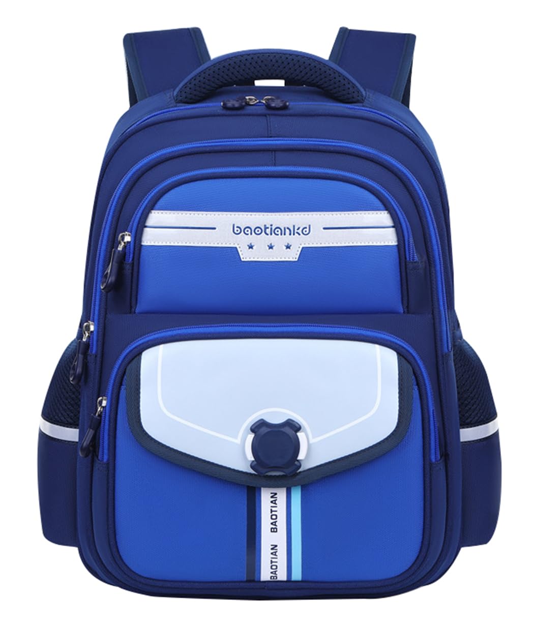 JiaYou Contrast Color Backpack Girls Boys Primary Daypack with adjustable Breathable Straps(Dark Blue,23 Liters)