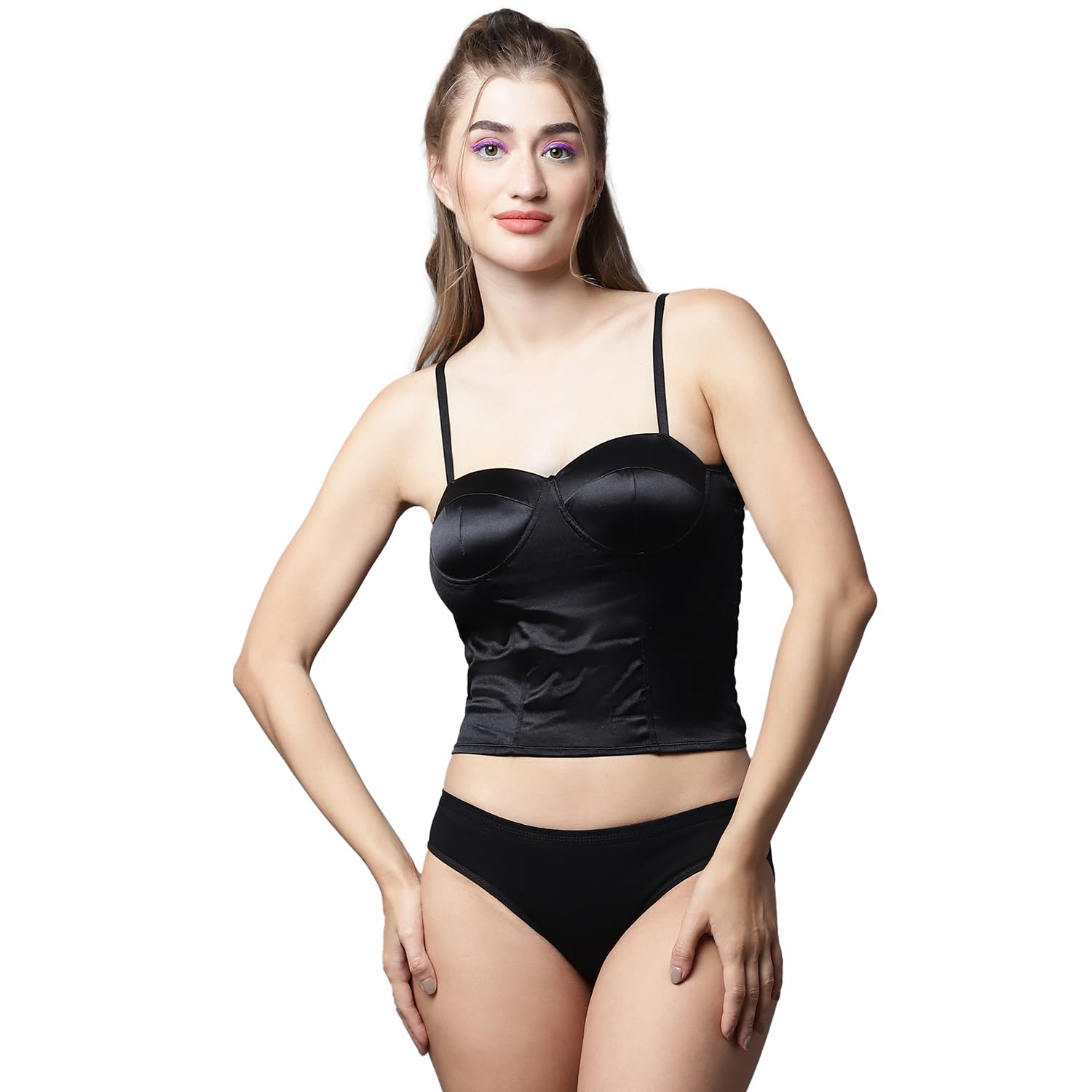 quttos PrettyCat Lightly Padded Non-Wired Full Coverage Bralette Bra Panty Set-picture-19