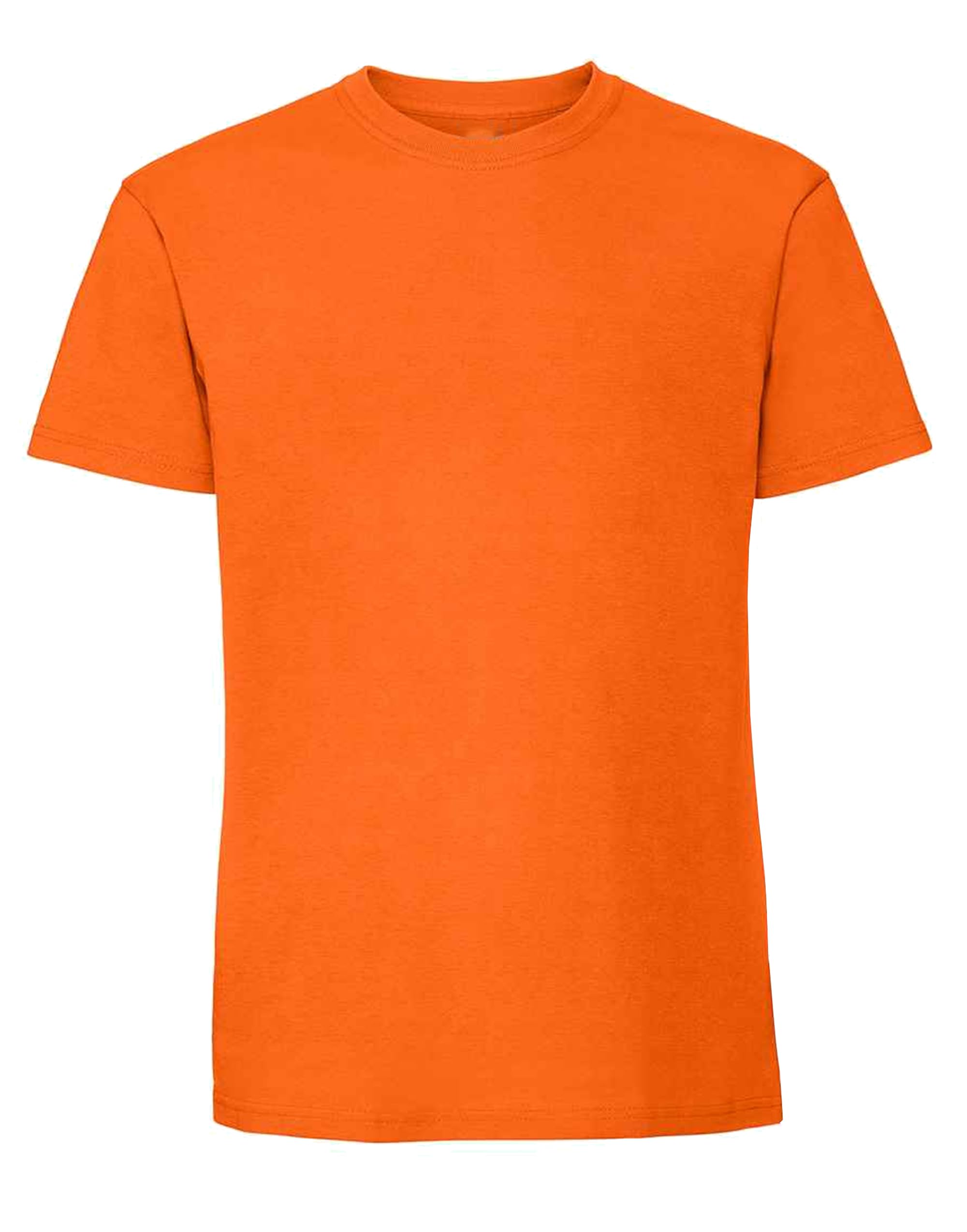 COOZO Men's Classic Blank Ringspun Premium Crew Neck Short Sleeve T-Shirt - Orange - M