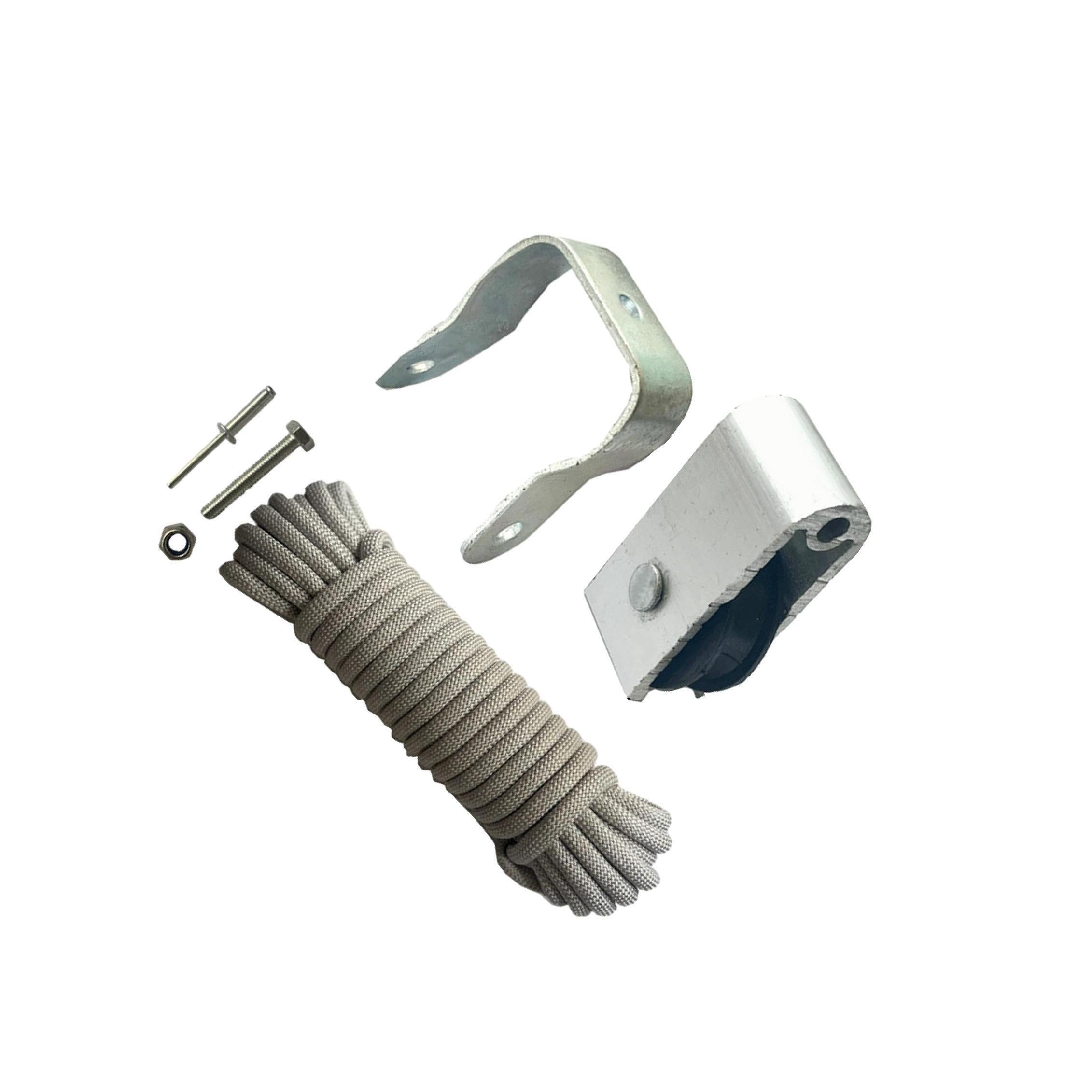 Kit de poulies pour échelle télescopique avec matériaux de qualité supérieure, Corde 12 mètres (40 Pieds), Remplacement pièces d'échelle endommagées, pièces d'entretien télescopiques