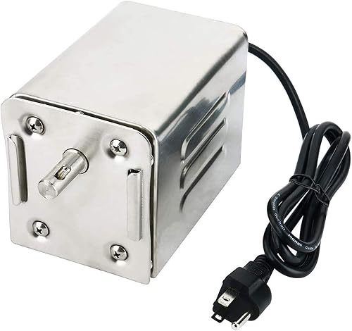 Motor de barbacoa de 110 V eléctrico de carbón para asador, asador, acero inoxidable, asador, asador, cerdo, pollo, carga máxima, 88.2 lbs90 libras