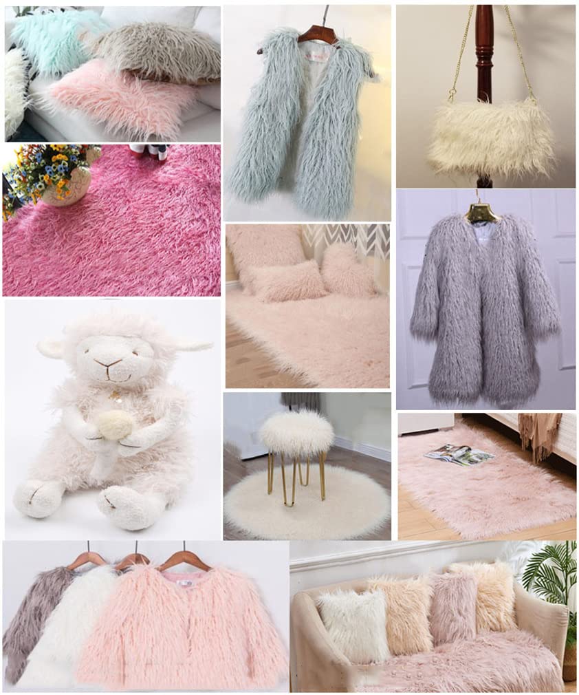 Wisafory Lot De 2 Tissus Carrés En Fourrure Synthétique - 25 X 25 Cm - Pour Bricolage - Housse De Chaise - Costume - Décoration De Noël - Violet