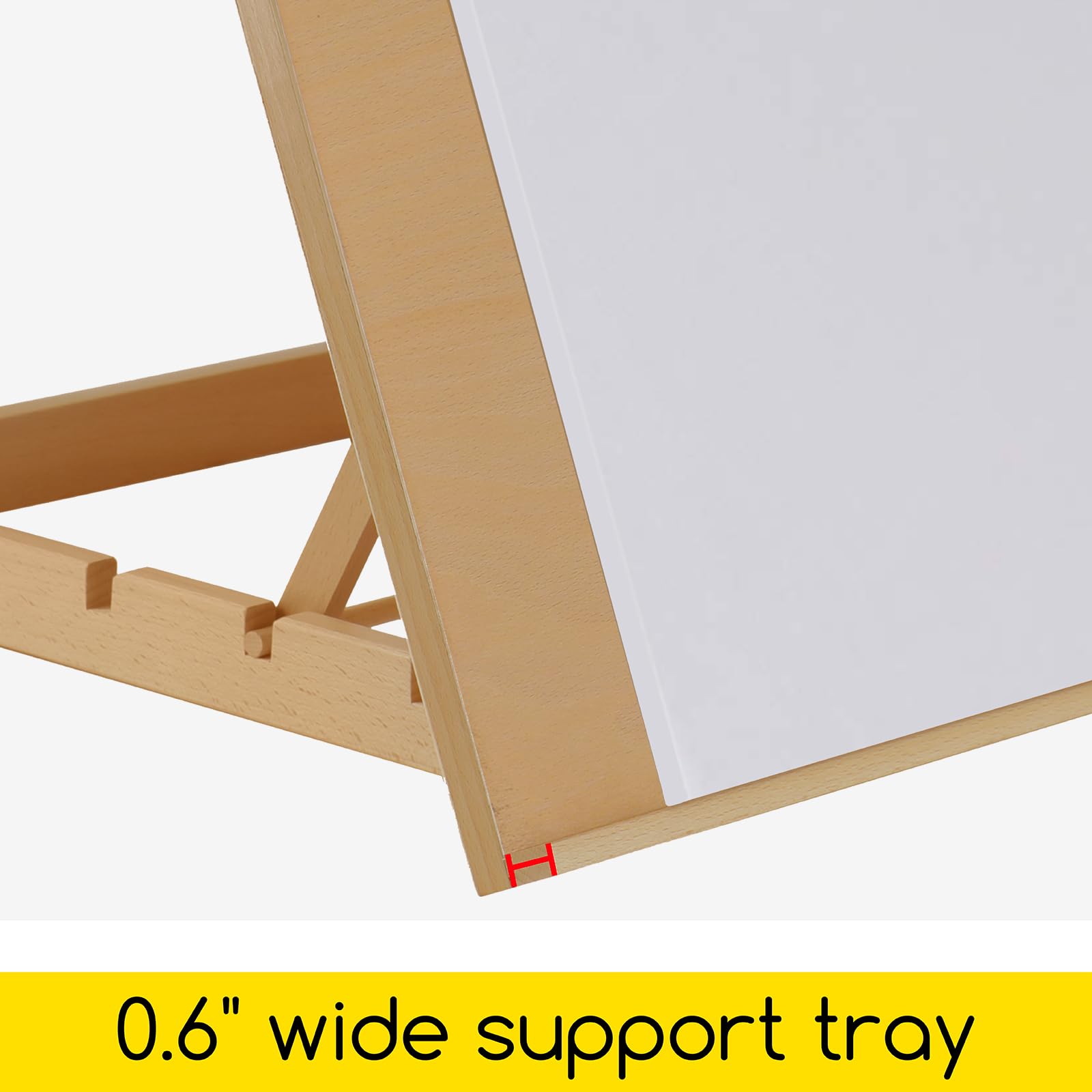 MEEDEN Caballete de escritorio extra grande: 50,8 cm x 76,2 cm Soporte de tablero de dibujo de madera de haya portátil - Caballete de dibujo y boceto ajustable en 5 posiciones