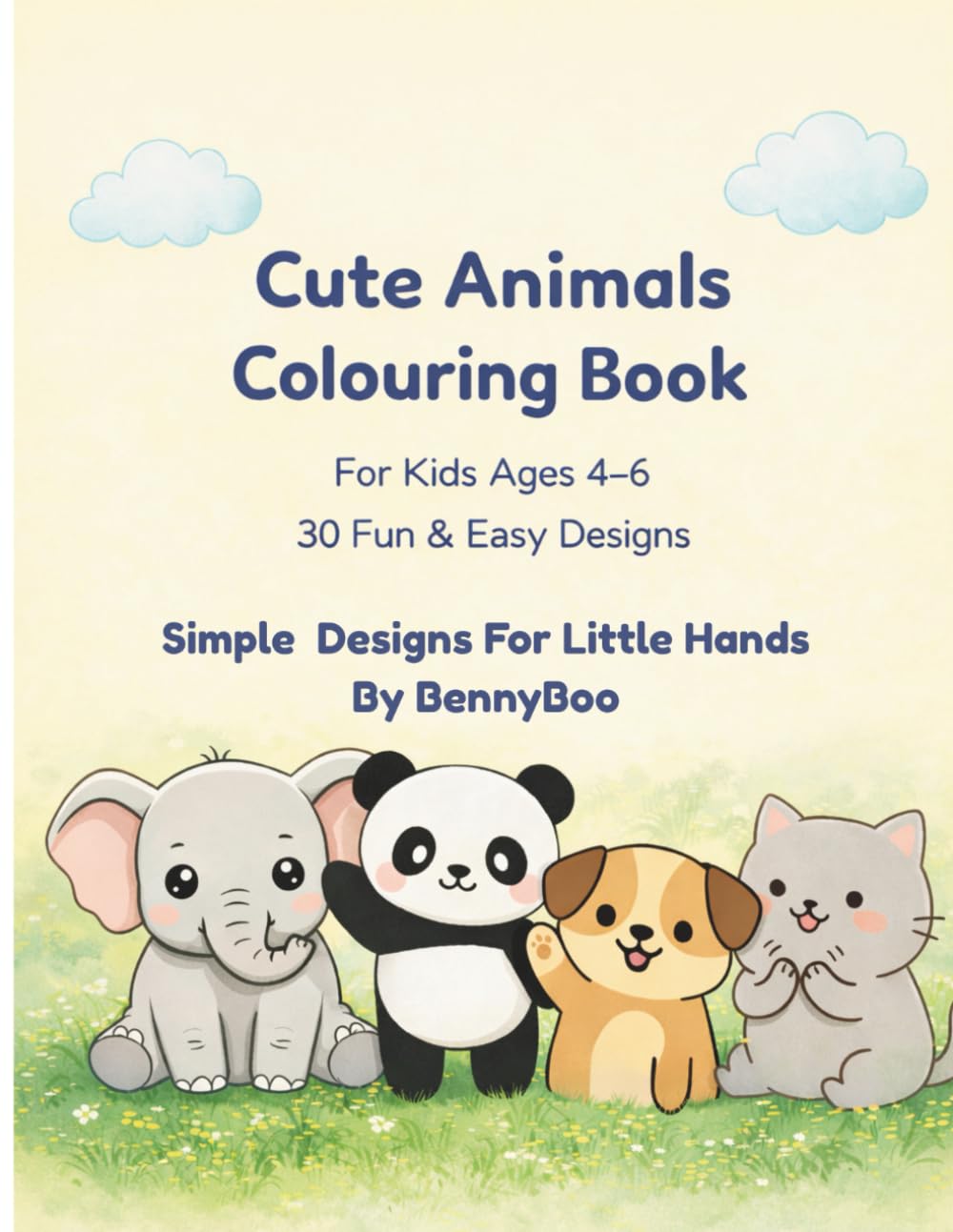 Cute Animals Colouring Book: For Kids Ages 4–6