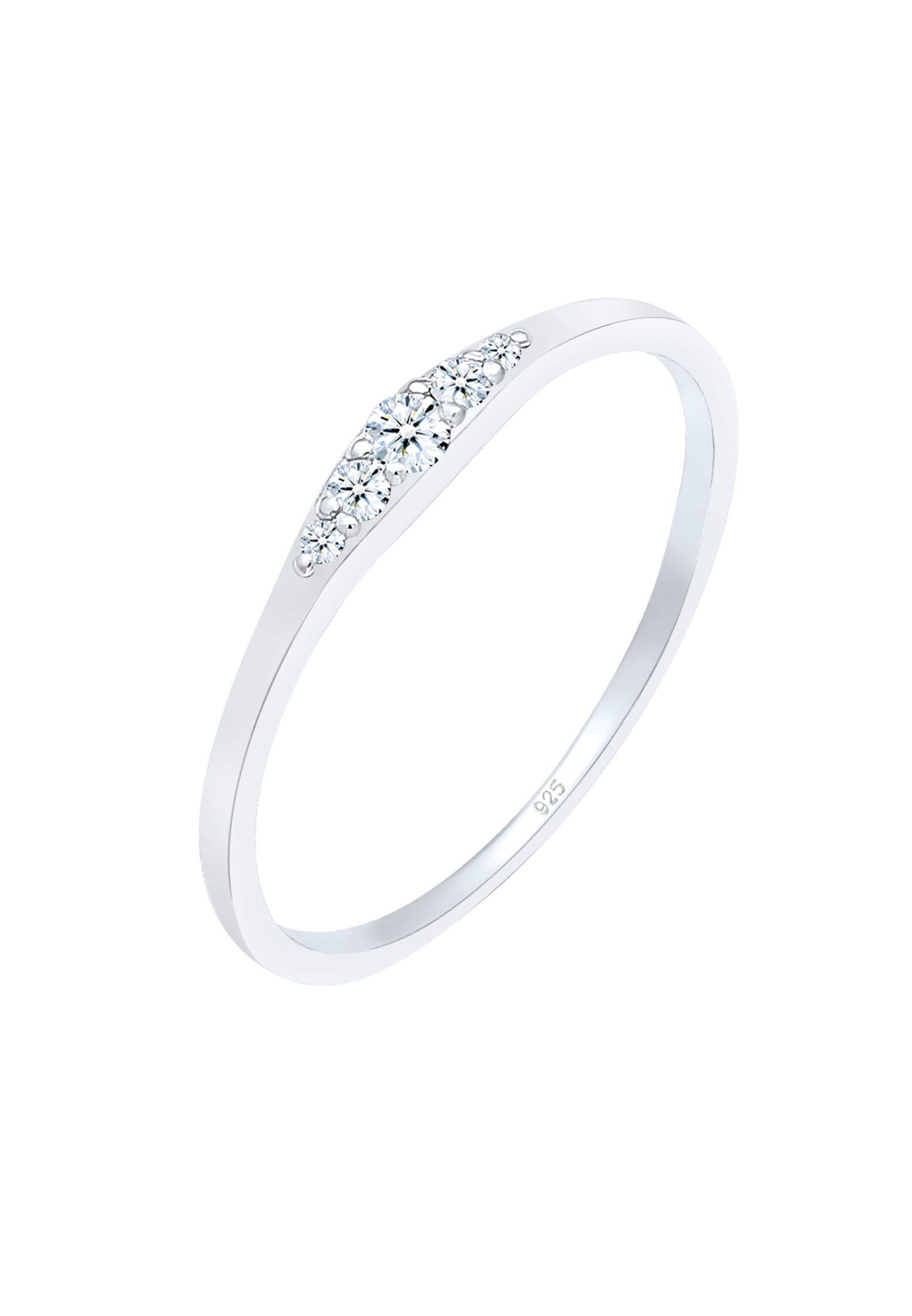 Elli DIAMONDS Ring Women Engagement with Diamond (0.07 ct) Bridal in 925 Sterling Silver