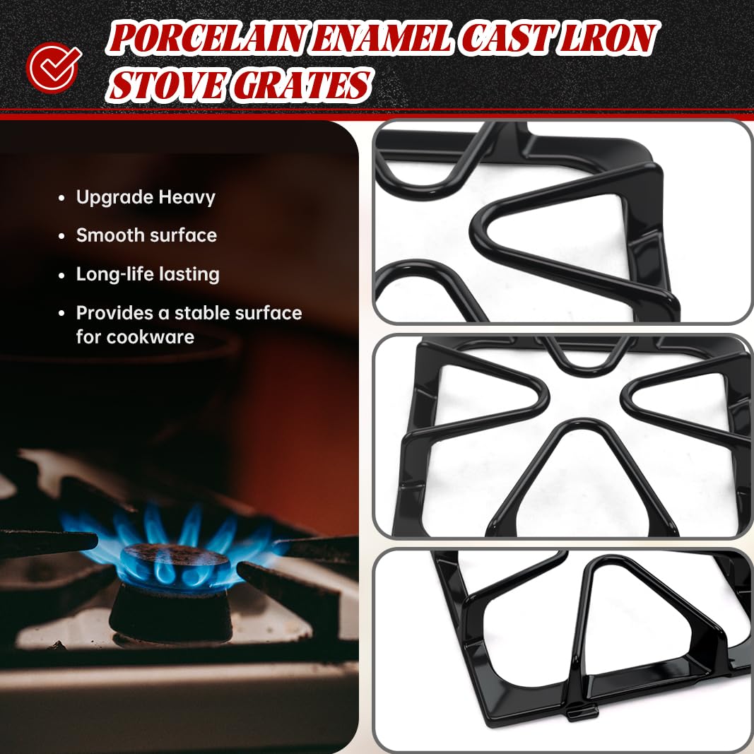 W10447925 - Rejillas de hierro fundido de repuesto para estufas Whirlpool, parrilla de quemador de gas para Maytag Amana Inglis Kirkland Kenmore Range