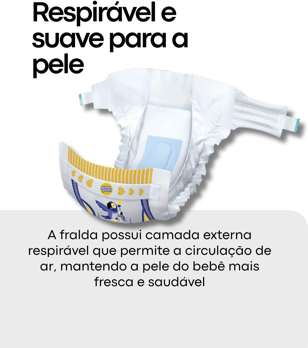 Fralda Infantil Pompom Dermaprotek - Médio (M) (Médio)