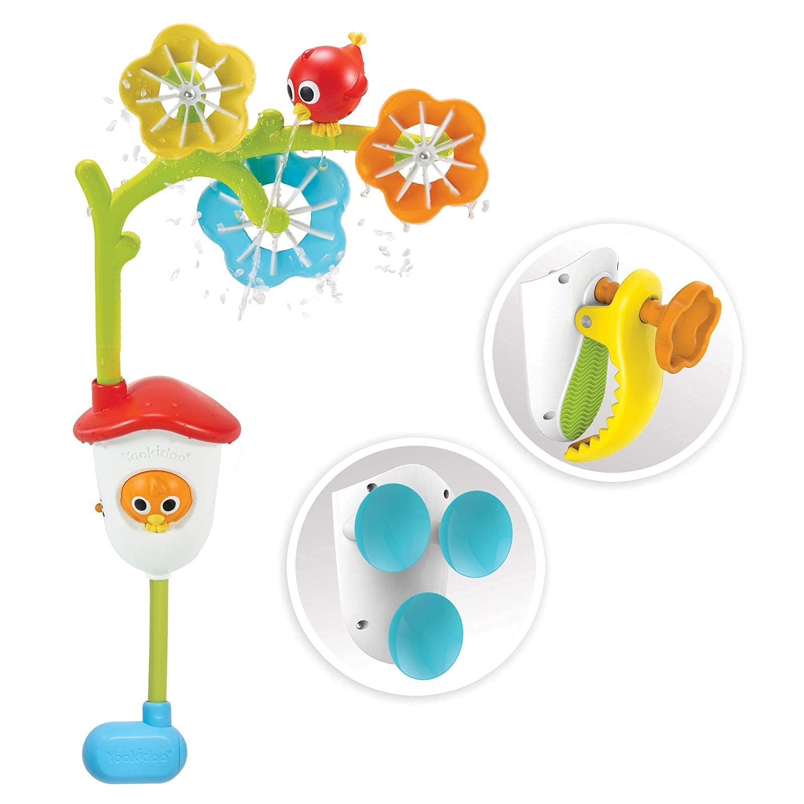Yookidoo Baby Bath Mobile Spinning Flowers And Swiveling Fountain Time, Multi-Colour