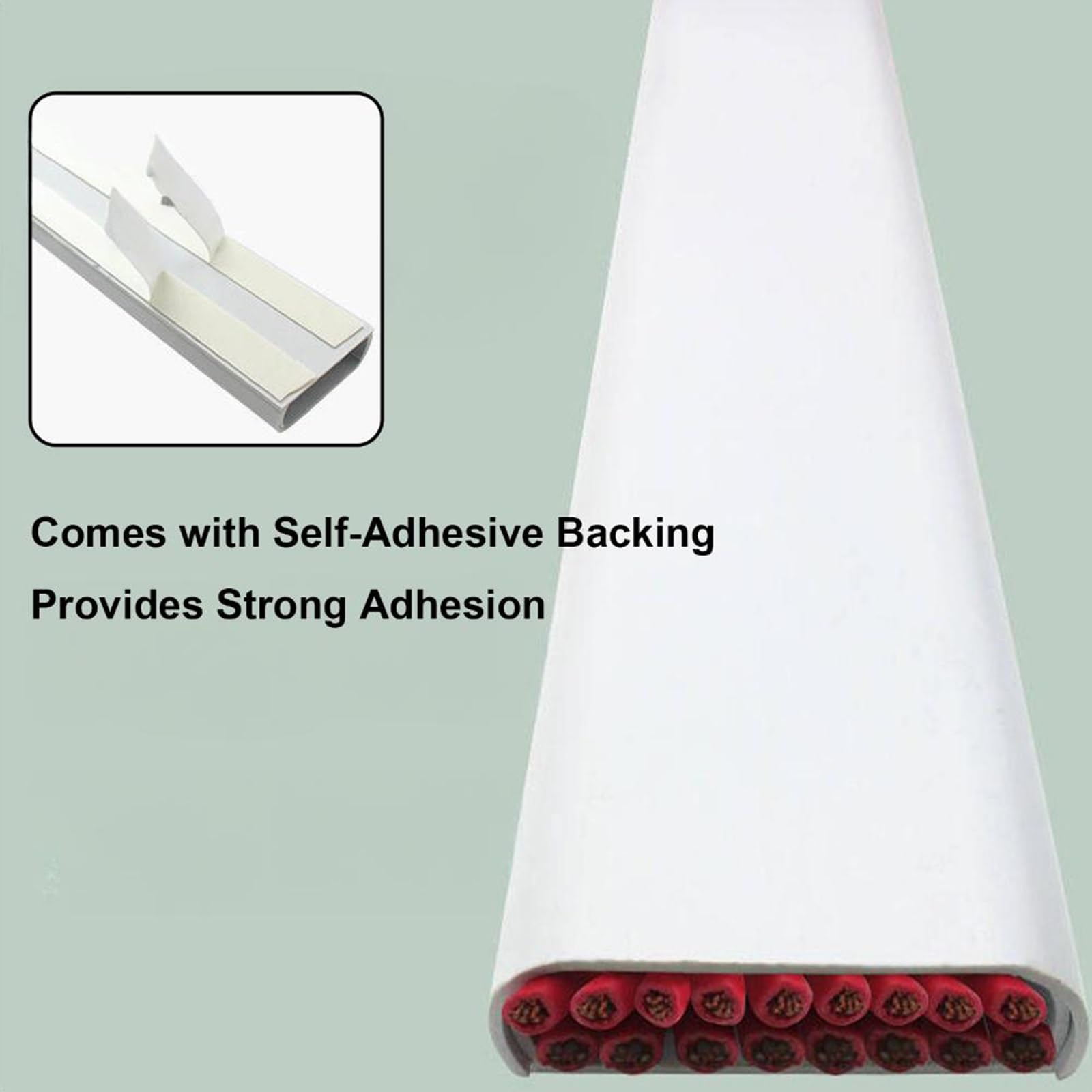 Passacavi Pavimento da 100 Cm, Canalina Passacavi Calpestabile Ad Alta Capacità, Canaline in ​​Pvc Rigido, Nascondere I Cavi di Prolunga, Vano per Cavi 4,8 * 1,6 cm(White)