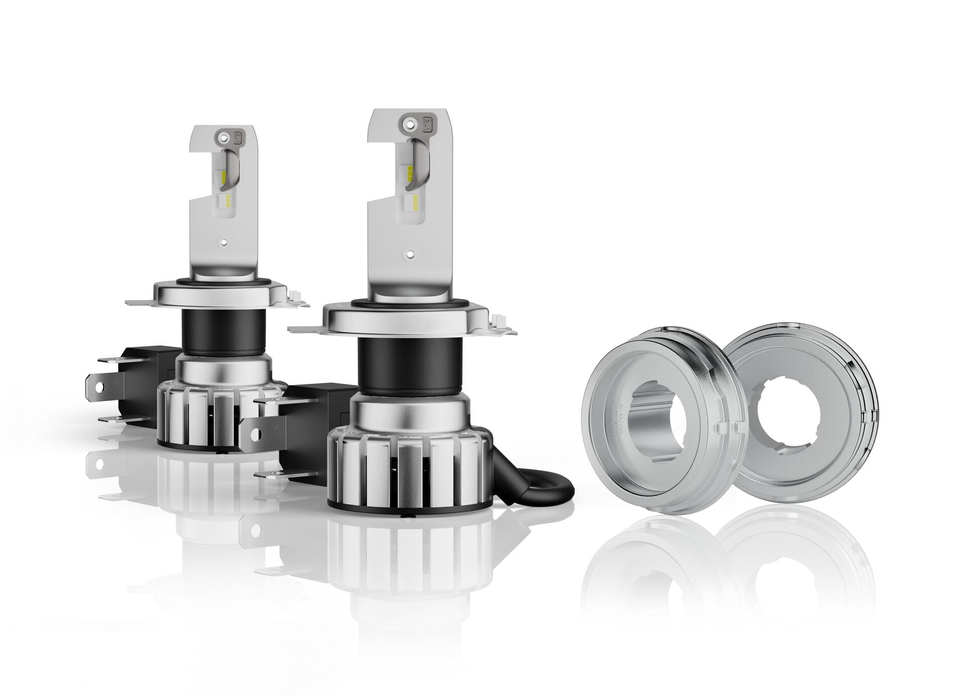 Osram NIGHT BREAKER LED VINTAGE H4 + R2 Adapter, 3000K, warmweiße Farbtemperatur, bis zu 330% mehr Helligkeit