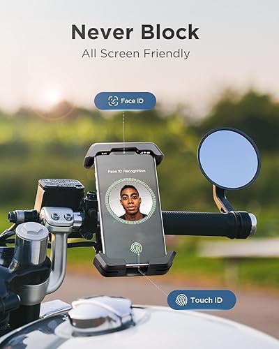 Miniatura 3 de VUP Soporte de teléfono para motocicleta antivibración, soporte ajustable para manillar de teléfono de bicicleta 360, accesorios de motocicleta de