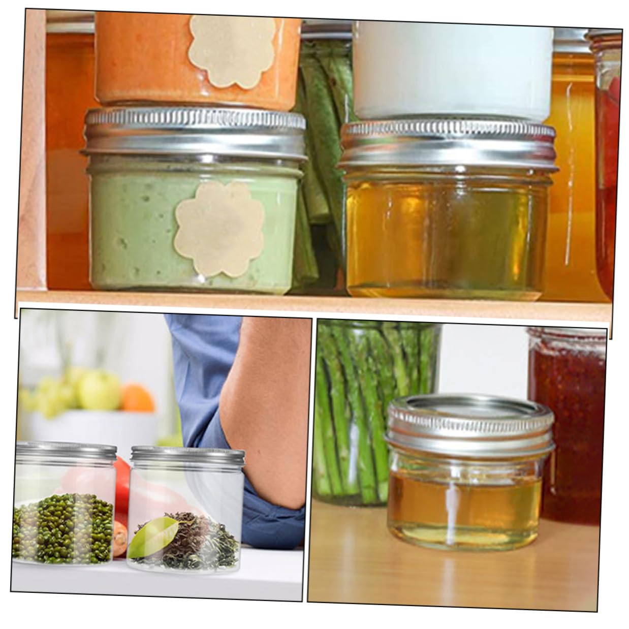 DOITOOL 20 Stück Teiliges Transparente Mini gläser mit Silbernen Aluminiumdeckeln Luftdichte Vorratsgläser für Marmelade Honig Zuckerpeeling Vielseitige Aufbewahrung zu Hause