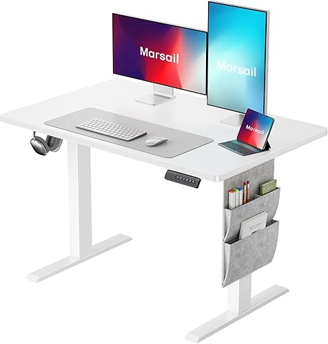 Vista 20 de Marsail Escritorio de pie, escritorio de altura ajustable para oficina en casa, escritorio de pie, escritorio de 63 x 24 pulgadas, escritorio