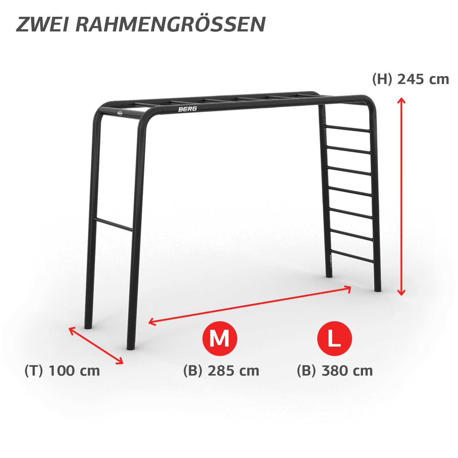 BERG PlayBase Large TT 3-in-1 mit 2X Reckstange und Hängematte, Multifunktions Spielplatz für den Außenbereich