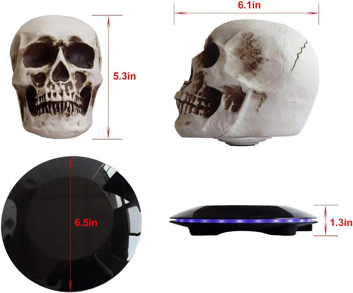 Flаѕh Dеаlѕ - 60% оƒƒ Magnetic Levitating Levitate 3D Skull LED Night Light with Touch Button Base,Floating and Rotating Globe Decoration Creative Crafts Statues for Home/Office/Festival/Halloween… Hоttеѕt Sаlеѕ Magnetic Levitating Levitate 3D Skull LED Night Light with Touch Button Base,Floating and Rotating Globe Decoration Creative Crafts Statues for Home/Office/Festival/Halloween…