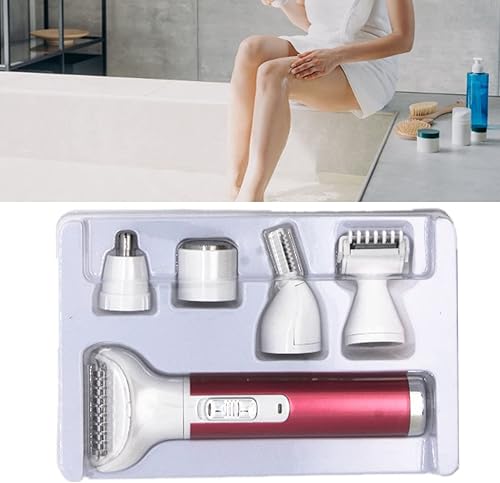 Miniatura 3 de ZJchao para mujeres, 5 en 1 para depilación de dama, impermeable, mini recortadora eléctrica de pelo púbico para piernas, brazo, axila, línea de