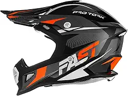 Capacete Motocross Fast Tech Limited Edition 62 Cinza/Laranja 62