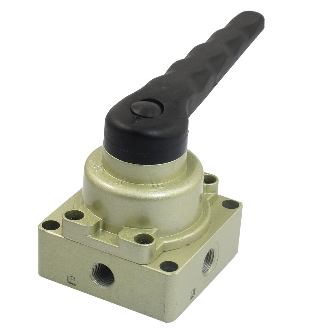 Vanne pneumatique HV-200-02 à 3 positions et 4 voies en plastique noir