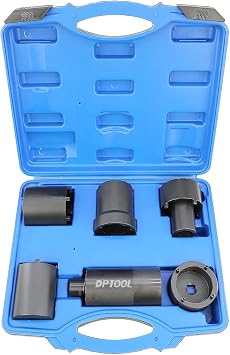 DPTOOL Spindle Nut Socket Tool Kit 6 Pcs Axle Lock Nut Socket Set 1/2 Drive Wheel Hub Nut Remover Installer Compatible with Ford Dana 44/80 Toyota Dodge GMC Chevrolet 4WD Lug Out Spindle Socket Set