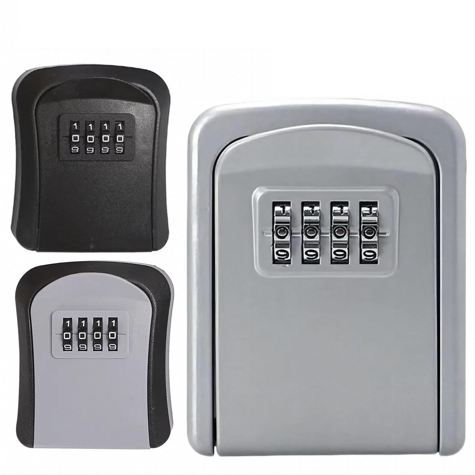 Boîte de rangement murale étanche en alliage de zinc avec serrure ionique C pour intérieur et extérieur, pour un usage domestique (ABS gris T1)