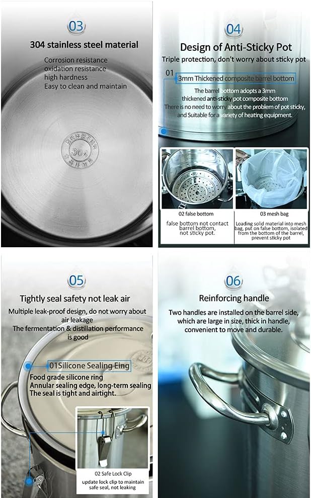 50L Stainless Steel Distiller Home Brewery Whisky Water Wine Brewing Wine Making Boiler