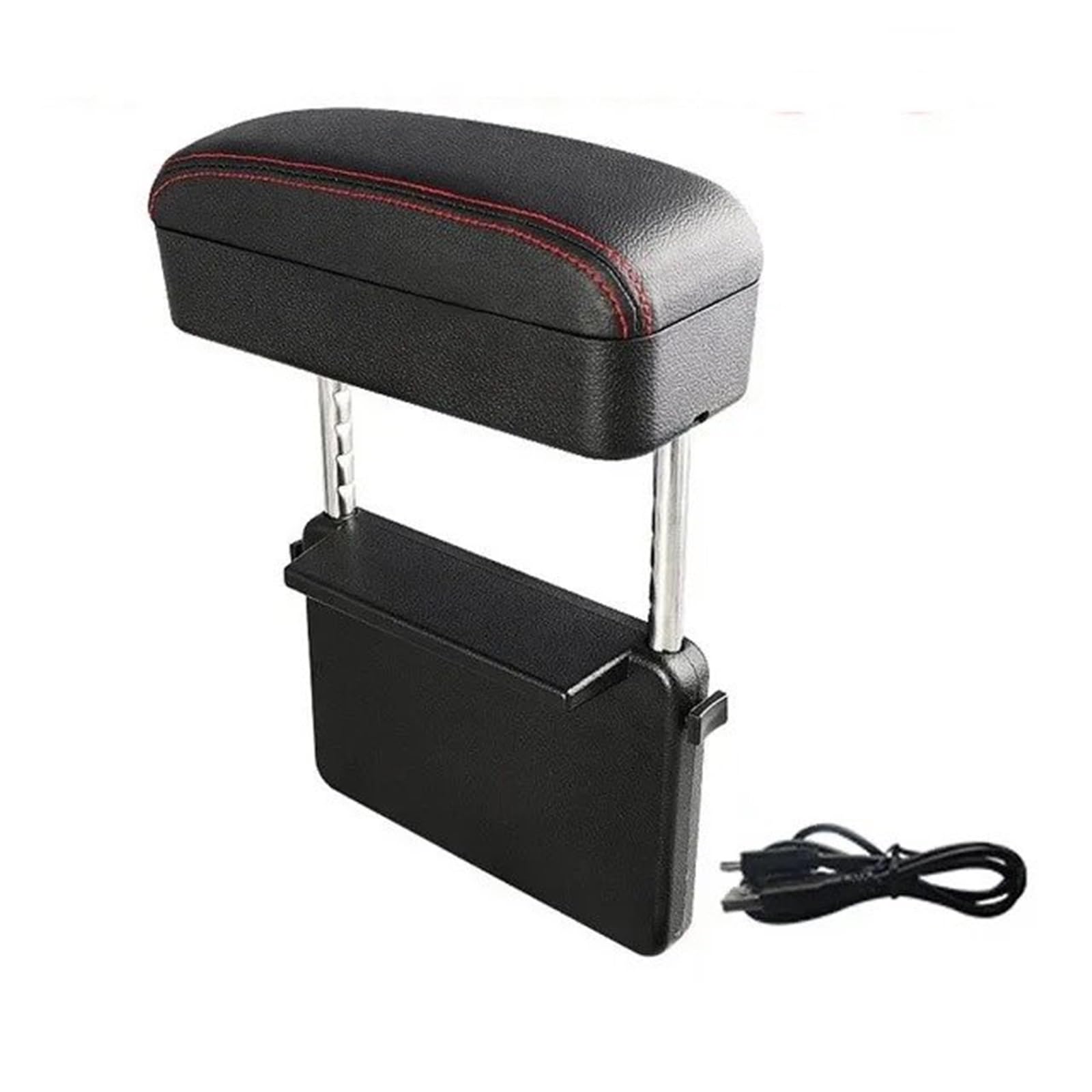 AWGNTQQ Car Armrests Universal Car Armrest Box Elbow Support Adjustable Center Console Styling Auto Seat Gap Organizer(Red Line Type 2)