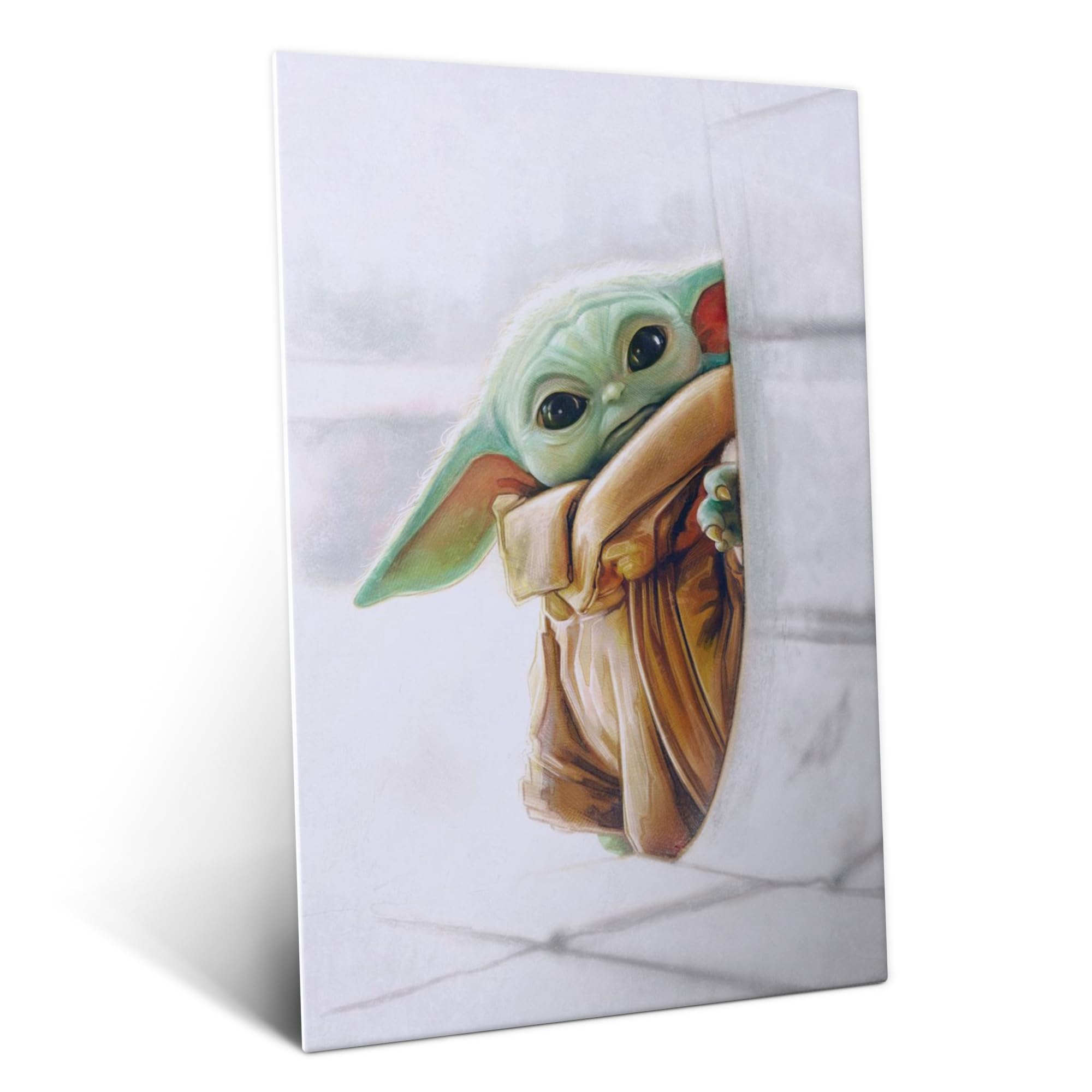 Displate Metal Poster Star Wars Grogu Peeking In Wall Art M