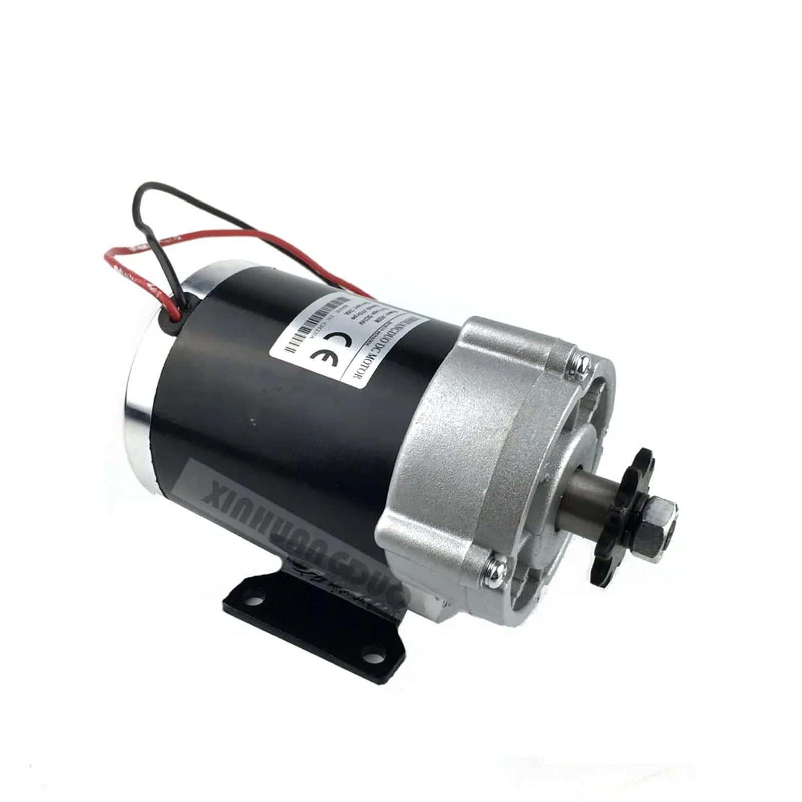 Motor eléctrico con engranajes cepillados MY1020Z de 600 W, 36 V y 48 V con base inferior, reductor de engranajes de 10 dientes y voltios de CC.(48V 600W)