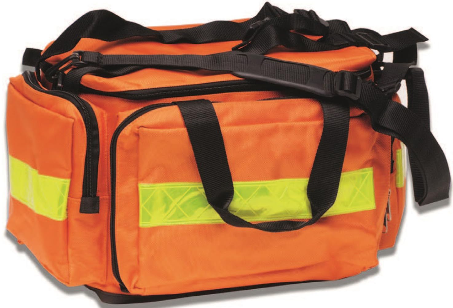 Bolsa de primeros auxilios vacía de nailon con 4 compartimentos con asas, transporte en bandolera, 470 x 330 x 280 mm
