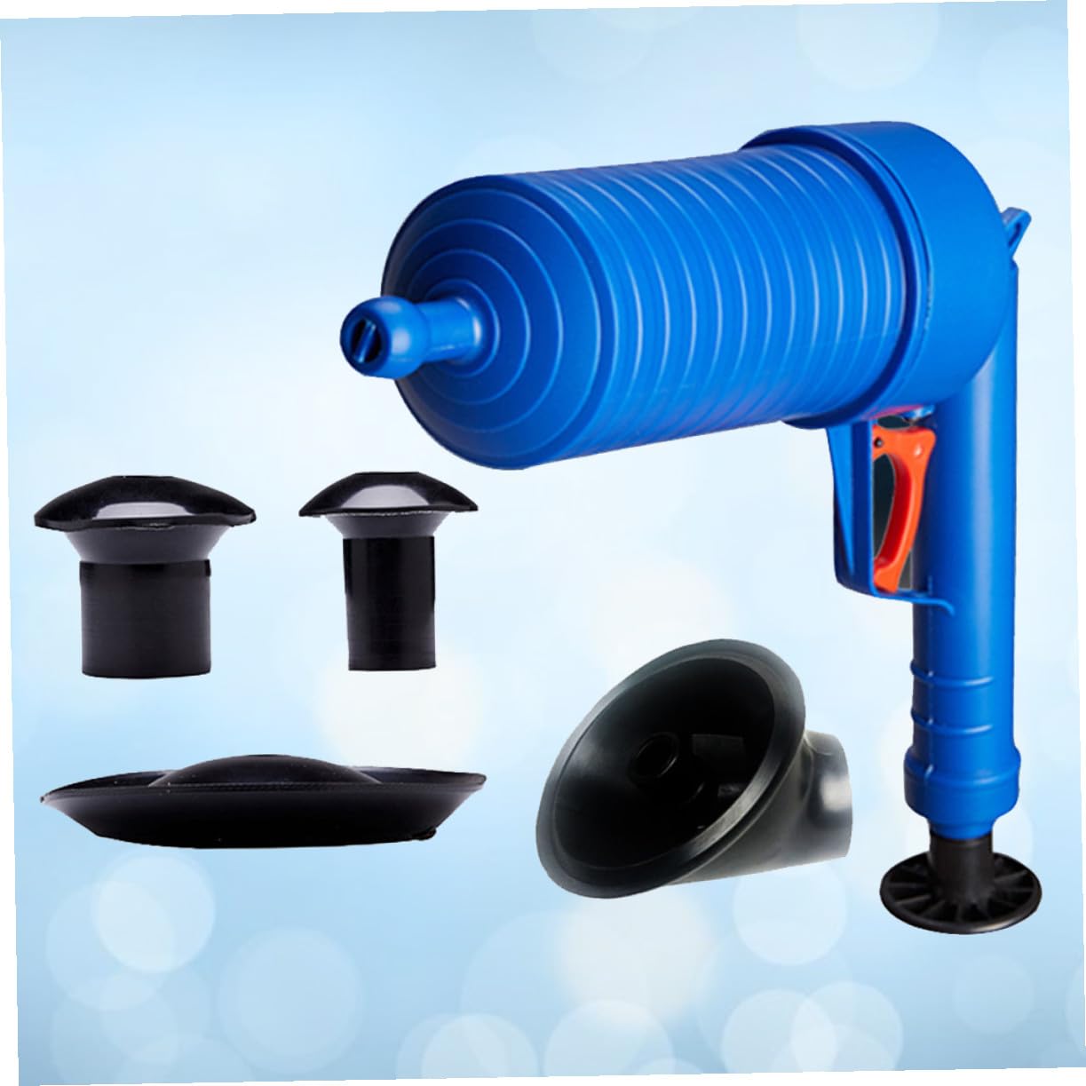 Déboucheur à Air Comprimé Pour Cuisine Et Salle De Bain Kit De Débouchage Avec Ventouse Pour Toilettes Et Éviers Outil De Nettoyage Égouts Bleu