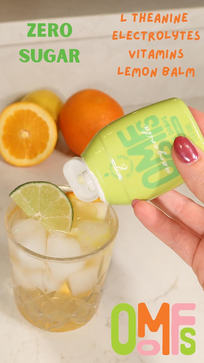 61i3y0-76jL._SL1500_ Oomfs Drops, Zero Sugar, Adaptogens, Real Fruit Extracts, Electrolytes, L Theanine, Lemon Balm and No Caffeine.