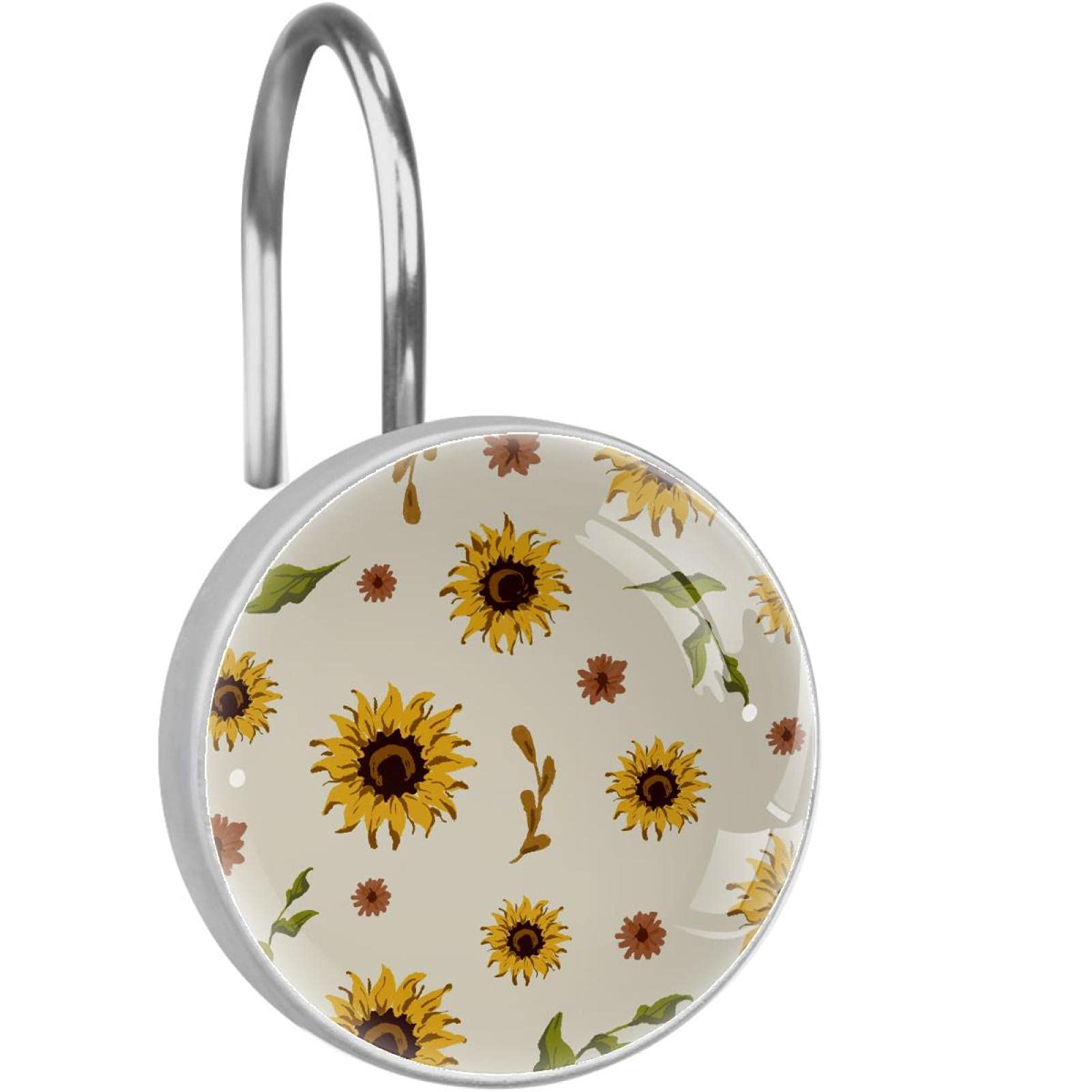 Crochets rideau de douche tournesol double glissement pour éviter les blocages