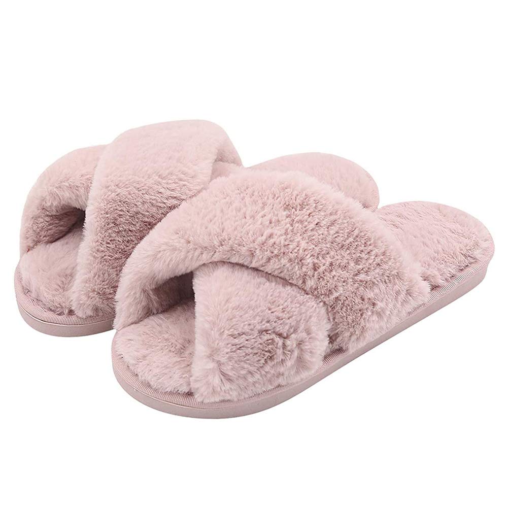 Fadezar Pantofole Peluche Donna Ciabatte da Casa Comode Invernali Moda Scarpe Sandali Slippers