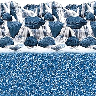 Smartline Waterfall 24 Foot Round Liner | Overlap Style | 48-to-52-Inch Wall Height | 25 Gauge Virgin Vinyl | Designed for Steel Sided Above-Ground Swimming Pools