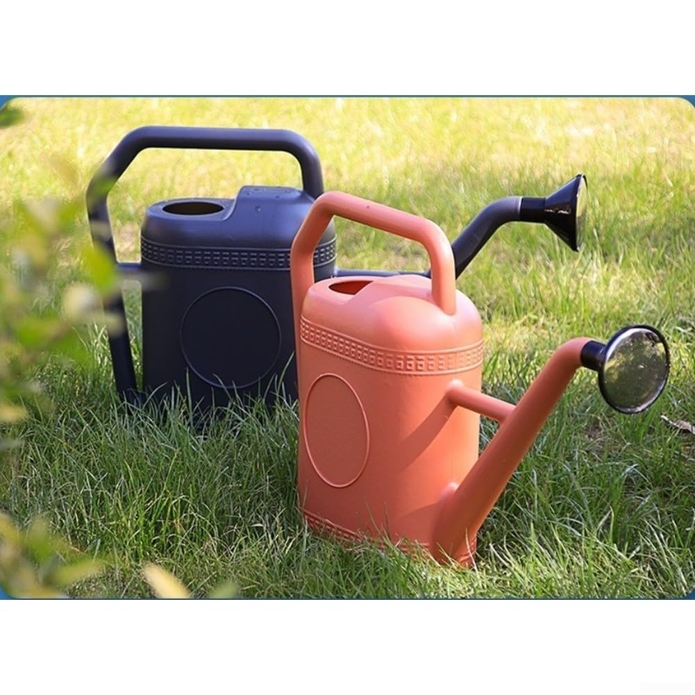 Gießkanne 5 Liter mit Langtülle und Abnehmbarer Brause, PE Harz Gartenkanne mit Ergonomischem für Pflanzen Bewässerung im Innen- und Außenbereich(Gray)