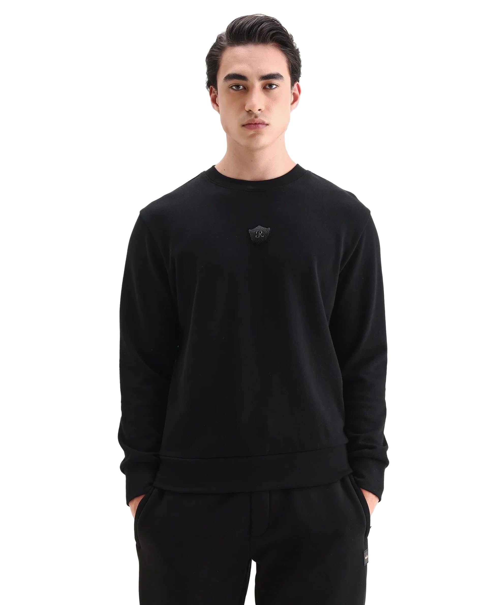 rare rabbit Men's Agon Relaxed Solid Rayon Blend Crew Neck Long Sleeve Sweatshirt-picture-23