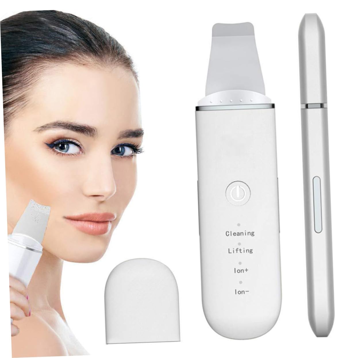 Pala De Belleza y Limpiador Facial Ultrasónico, 1 Unidad, Tamaño Compacto, Instrumento De Limpieza Facial a Prueba De Agua, Adecuado para Cuidado Personal y Piel, Color Blanco