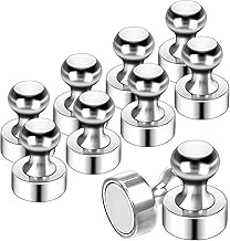 Nurven (5 Pcs) Magnetic Push Pins - Neodymium Small & Strong Refrigerator Magnets Cone Handle, for Magnetic Board, Whiteboard, Noticeboard, School, Office, Map Magnets.