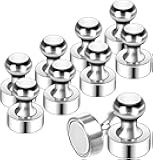 10 Pcs Silver Fridge Magnets, Small and Strong Magnets for Whiteboard, Office, Classroom, Map, Kitchen