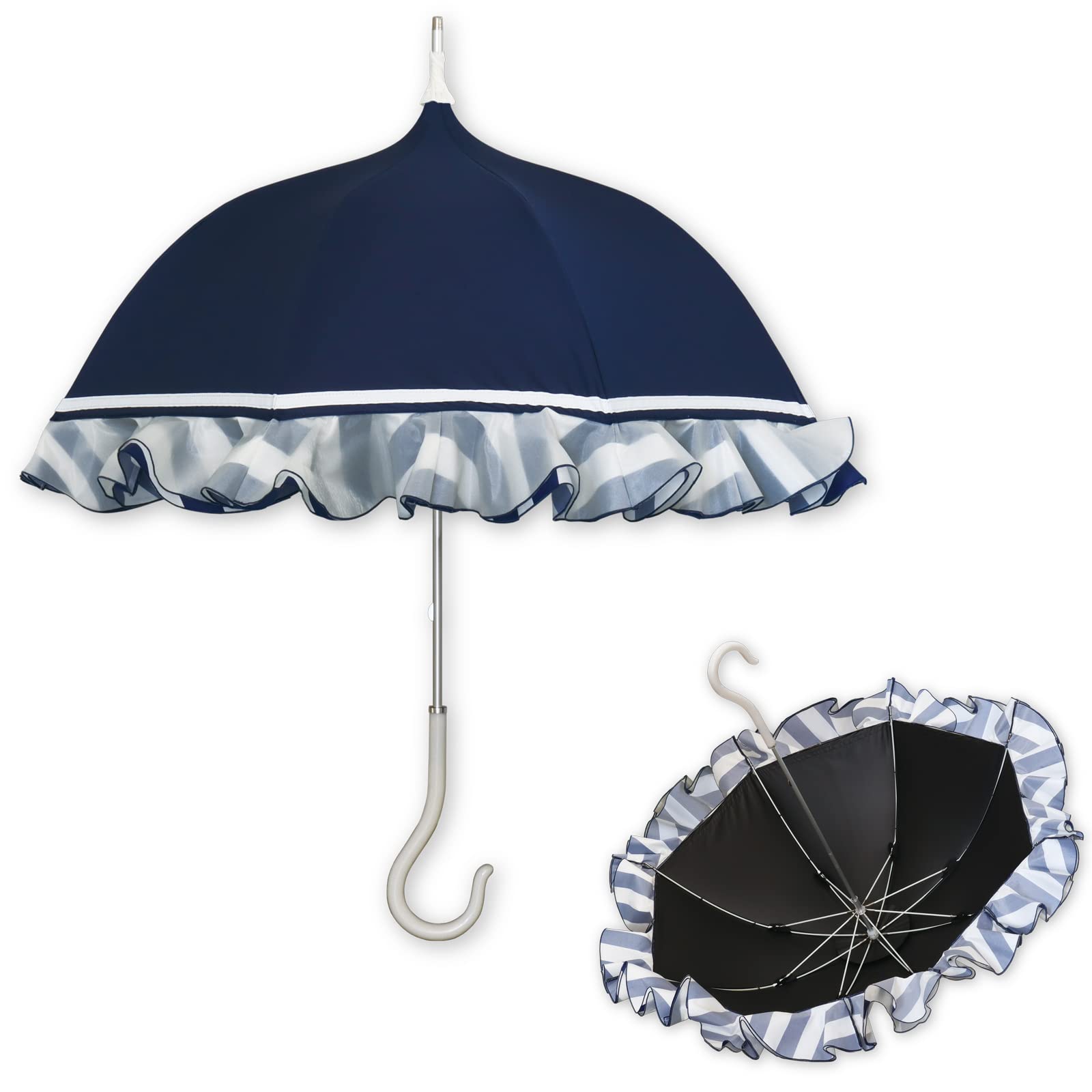 パゴダ 1級遮光 晴雨兼用 UVカット 雨傘 日傘 47cm ショートサイズ